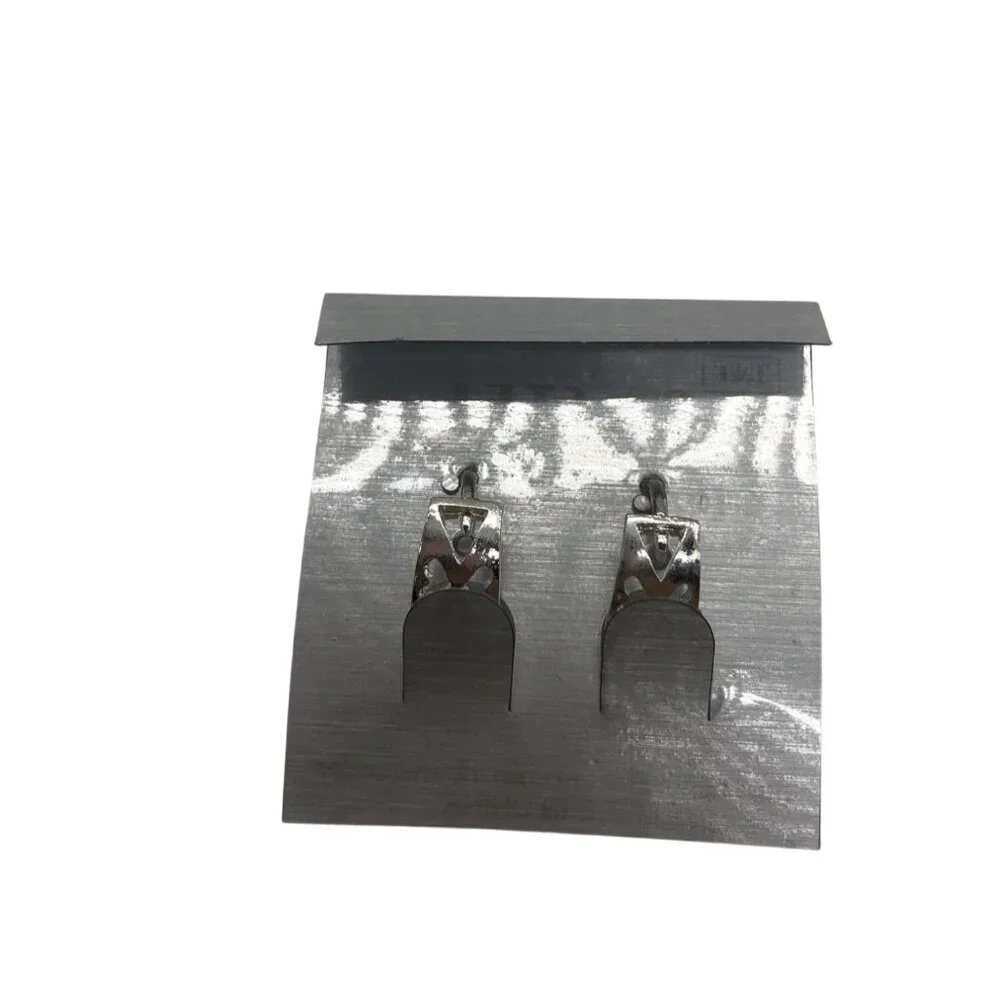 Pastel Collection Rhinestone Silver Tone Clip‎ On Earrings For Women